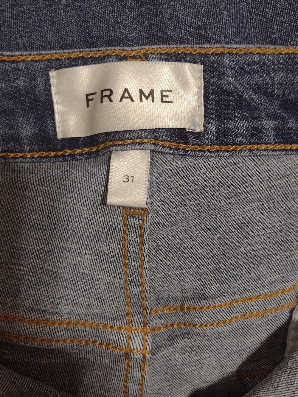 Frame Aspire Raw Hem Women's Dark Blue Stretch Bootcut Jeans Size 31 - Picture 7 of 13